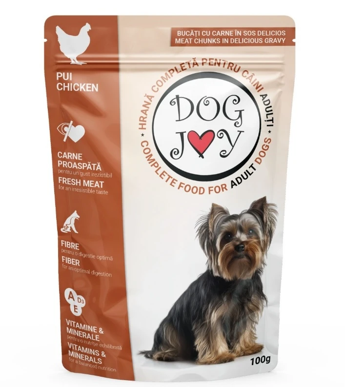 Hrană umedă pentru câini Dog Joy Adult cu pui 100 g